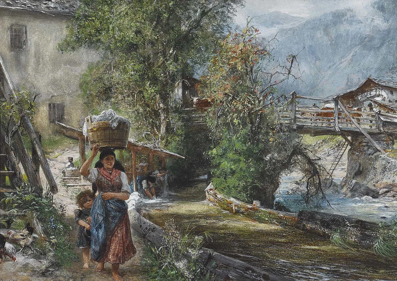 Lavandaia in montagna, 1880